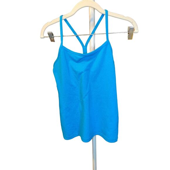 womens Lululemon spaghetti strap tank top built in bra size M bright blue - Picture 2 of 5